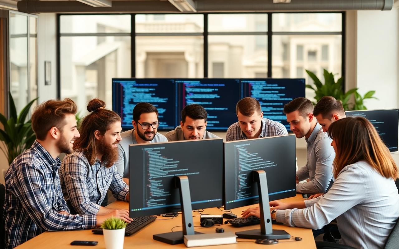 Diverse engineering team collaborating